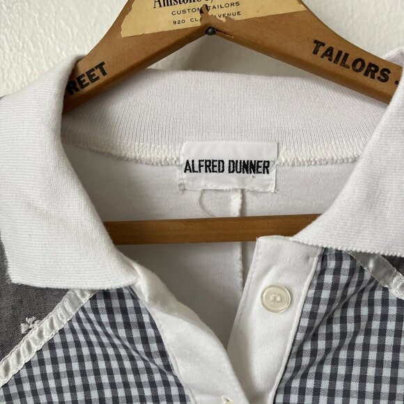 Vtg Alfred Dunner‎ white gray patchwork pullover short sleeve grandma top M/L/XL - Picture 3 of 5